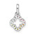 Image of Sterling Silver Rhodium-plated Rainbow Nano Crystal Clover Pendant