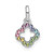 Image of Sterling Silver Rhodium-plated Rainbow Nano Crystal Clover Pendant