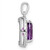 Image of Sterling Silver Rhodium-plated Oval 1.84 Amethyst/White Topaz Pendant