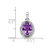 Image of Sterling Silver Rhodium-plated Oval 1.84 Amethyst/White Topaz Pendant