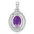 Image of Sterling Silver Rhodium-plated Oval 1.84 Amethyst/White Topaz Pendant