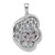 Image of Sterling Silver & Black Rhodium Blue & Green Glass w/ Light & Dark Synthetic Ruby Pendant