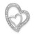 Sterling Silver Polished Diamond Double Heart Pendant