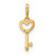 14K Yellow Gold Polished Heart Key Pendant YC1557