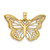 Image of 14K Yellow Gold and White Rhodium Diamond-cut Butterfly Pendant M3031