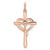 10K Rose Gold Cross w/Heart Diamond Pendant