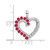 Image of 14k White Gold Ruby and Diamond Heart Pendant