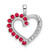 Image of 14k White Gold Ruby and Diamond Heart Pendant