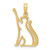 Image of 14K Yellow Gold Polished Cat Reaching Pendant