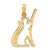 Image of 14K Yellow Gold Polished Cat Reaching Pendant