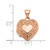Image of 10k Rose Gold 15mm Scroll Heart Locket Pendant