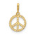 Image of 14K Yellow Gold Polished CZ Peace Sign Pendant