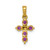 Image of 10k Yellow Gold .30 Ruby and Diamond Cross Pendant