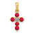 Image of 10k Yellow Gold .30 Ruby and Diamond Cross Pendant
