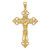 10k Yellow Gold INRI Fleur De Lis Crucifix Pendant