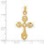 14K Yellow Gold Polished Fleur De Lis Cross Pendant