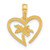 Image of 14K Yellow Gold Polished Palm Tree In Heart Pendant