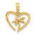 Image of 14K Yellow Gold Polished Palm Tree In Heart Pendant