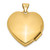 10k Yellow Gold 21mm Heart Domed Plain Locket Pendant