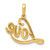 Image of 10K Yellow Gold w/Rhodium .02ctw Diamond LOVE Pendant