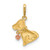 Image of 14k Two-tone Gold Polished CZ Dog w/Heart Dangle Pendant
