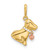 Image of 14k Two-tone Gold Polished CZ Dog w/Heart Dangle Pendant