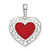 Image of Sterling Silver Polished Enameled Heart w/Scroll Pendant