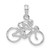 Image of Sterling Silver Rhodium-plated 3D Bicycle w/Rider Pendant