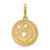 14K Yellow Gold Polished CZ Moon and Stars in Disc Pendant