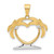 Image of 14K Yellow Gold with White Rhodium Palm Tree Heart Pendant