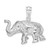 Image of Sterling Silver Polished/Textured 3D Large Elephant Pendant