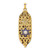 Image of 14K Yellow Gold Polished Solid Mezuzah Enameled Star Pendant