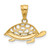 Image of 14K Yellow Gold with White Rhodium Diamond-cut Turtle Pendant
