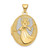 Image of 10K Yellow Gold w/Rhodium 21mm Oval Guardian Angel Locket Pendant