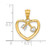 Image of 14K Yellow Gold with White Rhodium Diamond-cut Heart Arrow Pendant