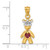 Image of 14k Yellow Gold Diamond and Synthetic January Birthstone Boy Pendant