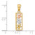 Image of 14K Two-tone Gold with White Rhodium Polished Turtles Rectangle Pendant