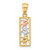 Image of 14K Two-tone Gold with White Rhodium Polished Turtles Rectangle Pendant