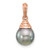 Image of 14K Rose Gold 9-10mm Teardrop Black Saltwater Cultured Tahitian Pearl Pendant