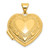 Image of 14k Yellow Gold Polished Heart Border 18mm Love you Reversible Heart Locket Pendant