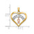 Image of 10k Two-tone Gold with White Rhodium BELIEVE in Heart w/ Breast Cancer Ribbon Pendant