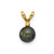Image of 14K Yellow Gold 5-6mm Round Black Freshwater Cultured Pearl and .01ctw Diamond Pendant