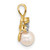 Image of 14K Yellow Gold 6-7mm Round White Freshwater Cultured Pearl and .03ctw Diamond Pendant