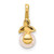 Image of 14K Yellow Gold 6-7mm Round White Freshwater Cultured Pearl and .03ctw Diamond Pendant