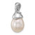 Image of 14K White Gold 9-10mm White Teardrop Freshwater Cultured Pearl and .01ctw Diamond Pendant