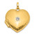 Image of 14K Yellow Gold and White Rhodium Polished and Textured Diamond 15mm Heart Locket Pendant