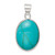 Image of Sterling Silver Oval Simulated Turquoise Pendant QP1323