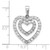 Image of Sterling Silver Rhodium-plated CZ Double Heart Pendant QP5779