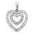 Image of Sterling Silver Rhodium-plated CZ Double Heart Pendant QP5779