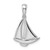 Image of Sterling Silver Polished Sailboat Pendant QC10153